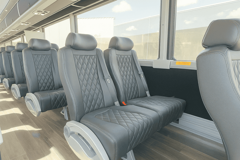 interior of Hampton Coach Bus Service charter bus