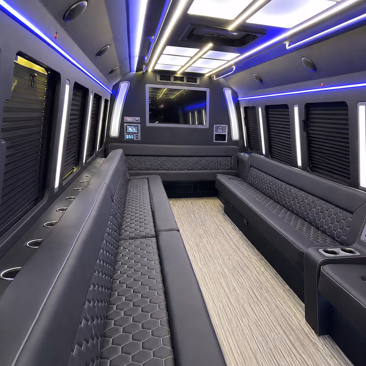 hampton 40 passenger party bus inside