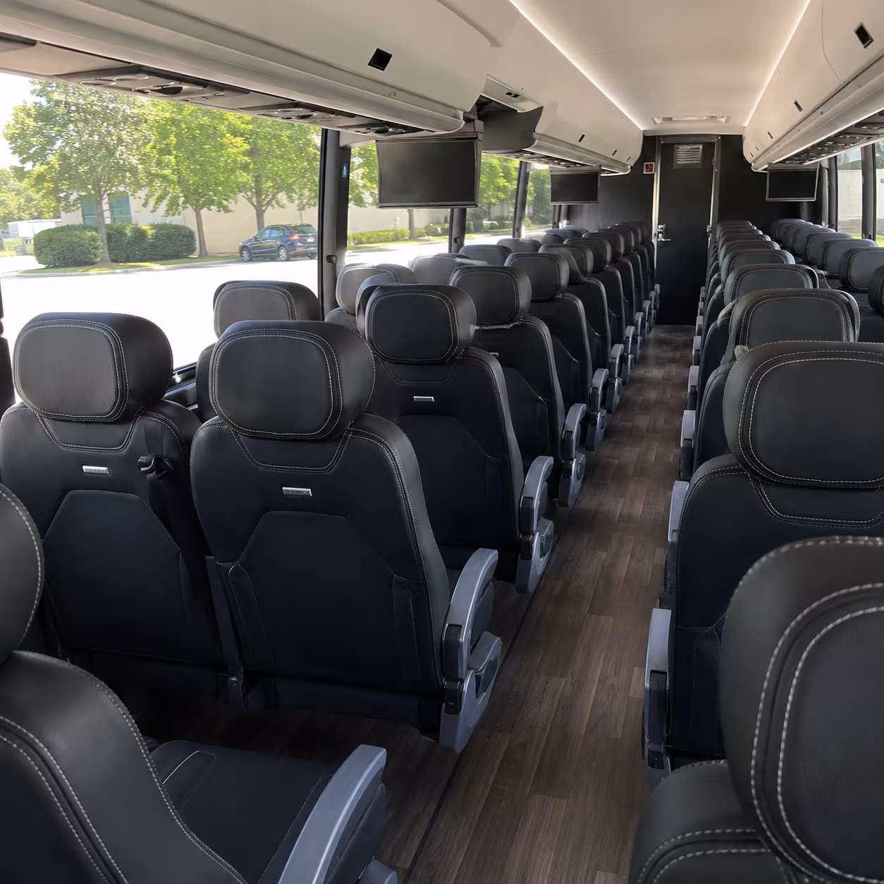 hampton 56 passenger charter bus inside